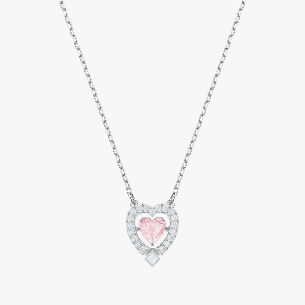 Swarovski dancing Pink Heart Necklace